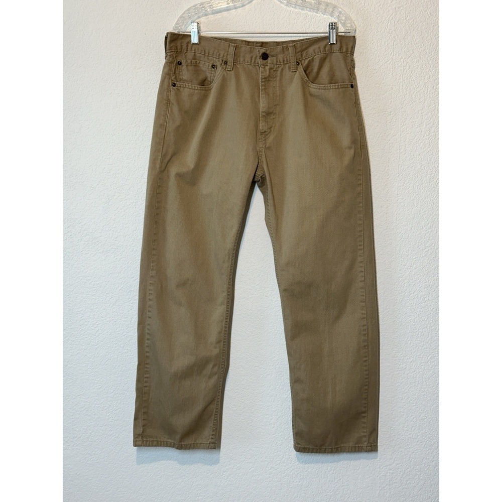 Levis 505‎ Tan Jeans Mens 36x30 Straight Leg Cotton Preppy Measure 35x29